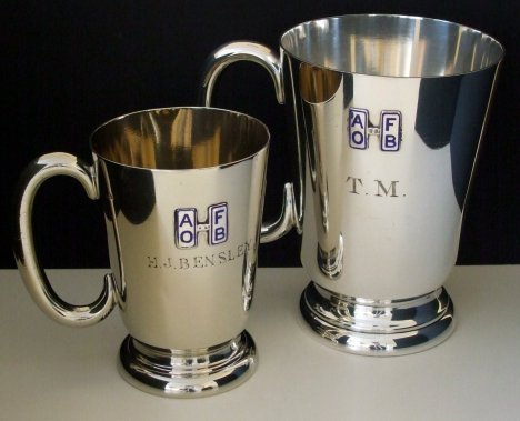 Pintof T.M.  and half pint tankard of HJ Bensley