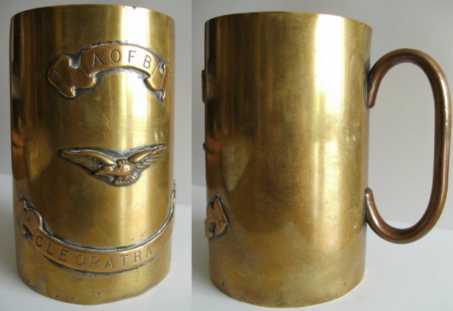 Trench Art tankard - made from a brass shell case
